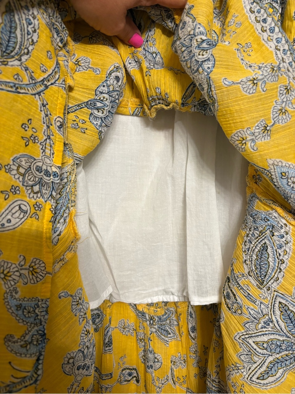 Chaps Yellow Paisley Tiered Maxi Skirt - Picture 6 of 6
